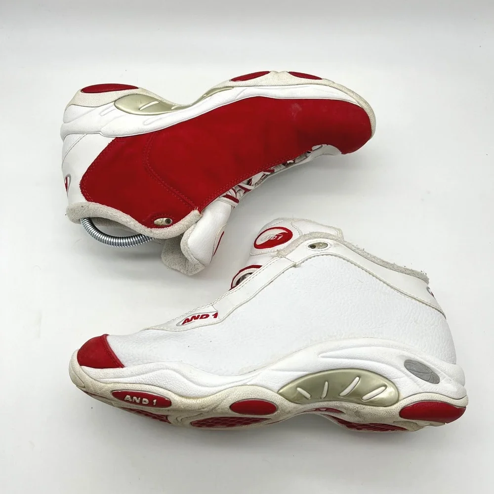 And1 Tai Chi 2002 Mens Basketball Shoes 9 White Red Sneakers‎ Athletic 20024939